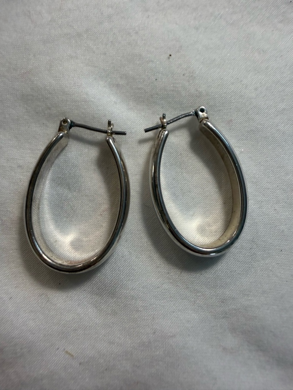 Silver Teardrop Hoop Earrings - Women Jewelry